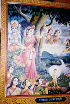 Chiangrai: Wat Phrathat Chom Thong, mural paintings inside (13.7 K)